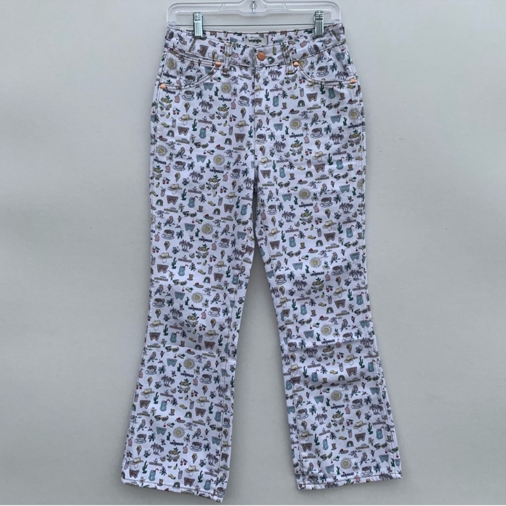 Wrangler Women's Flare Jeans with Fun Patterns - White and Multicolor - Picture 2 of 16
